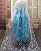 Snow Queen Elsa Blue Snowflake Long Cape Dress Costume (7-8, Style 1)