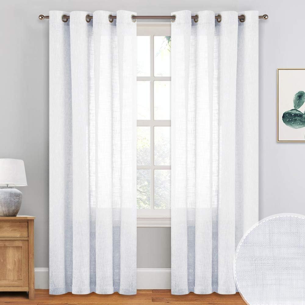 PONY DANCE Decorative Voile Curtain Long White Sheer Curtains Drapes