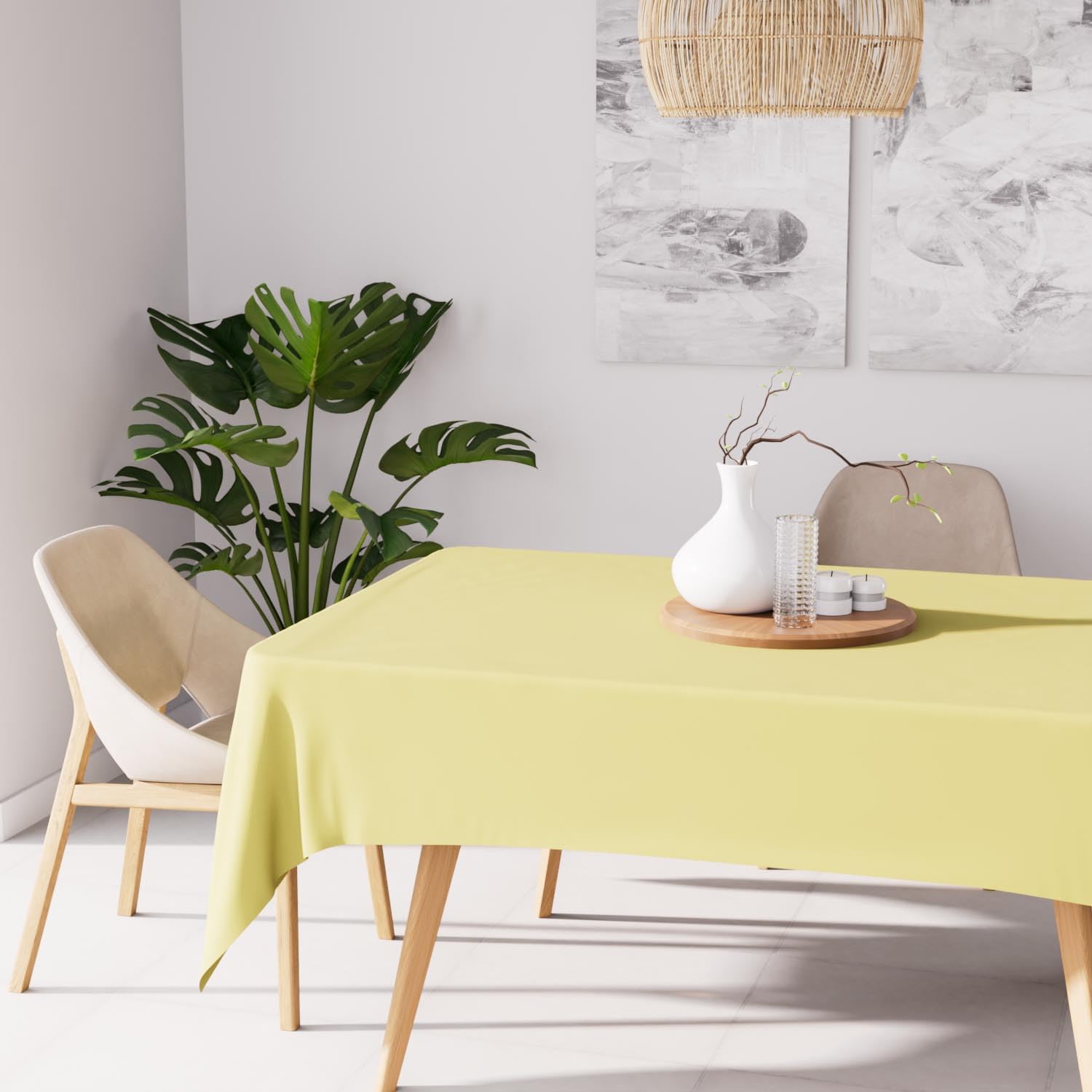 Soleil d'ocre, Nappe Anti-t ¢ Ches Rectangular 140 x 200 cm Alix Green Lemon