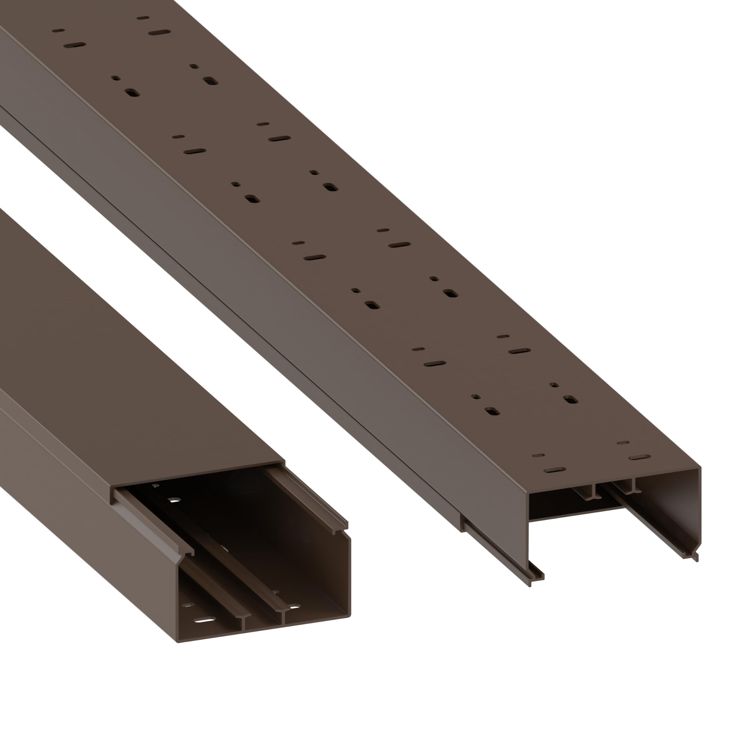 Habengut | cable duct (with mounting holes) 60x110 mm made of PVC, colour: brown, length 1 m