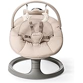 Momcozy 2-in-1 Electric Baby Swing, Dual-Arm Support System, Khaki | Parent-Inspired Motions, Converts to a Toddler Seat up to 66 lbs, with Adjustable Height and a Lightweight Design