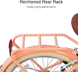 Glerc Missy 24 Inch Girl Cruiser Bike 6-Speed Peach with Basket Rack view 6