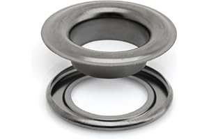 CRAFTMEMORE 3/4" (19MM) ID Grommets Eyelets with Washers for Clothes, Leather, Canvas Pack of 25 Sets (Gunmetal)