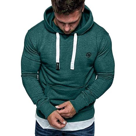 Yazidan Herren Langarm Herbst Winter Casual Sweatshirt Hoodies Top Bluse Fit Kapuzenpullover Herren | Sport Fitness Gym Train