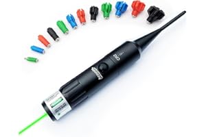 Bayattoo Universal Laser Bore Sight Kit for .177 to 12ga Multiple Caliber, Barrel Laser Boresighter with Press Switch for Rifles and Handgun Hunting Scopes with 2 Batteries