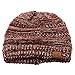 Quad Color Warm Chunky Thick Stretchy Knit Slouchy Beanie Skull Cap Hat Wine