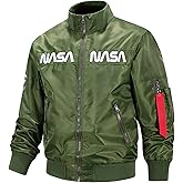 CORIRESHA Winter Men's NASA Bomber Jacket Stand Collar Thickened With Embroidery
