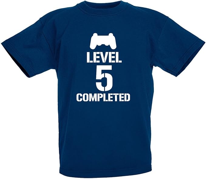 loltops Level 5 Completed, Birthday TShirt for 5 Year Old Boys (56