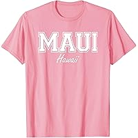 Amazon.com: Maui Hawaii Pink with White Print T-Shirt