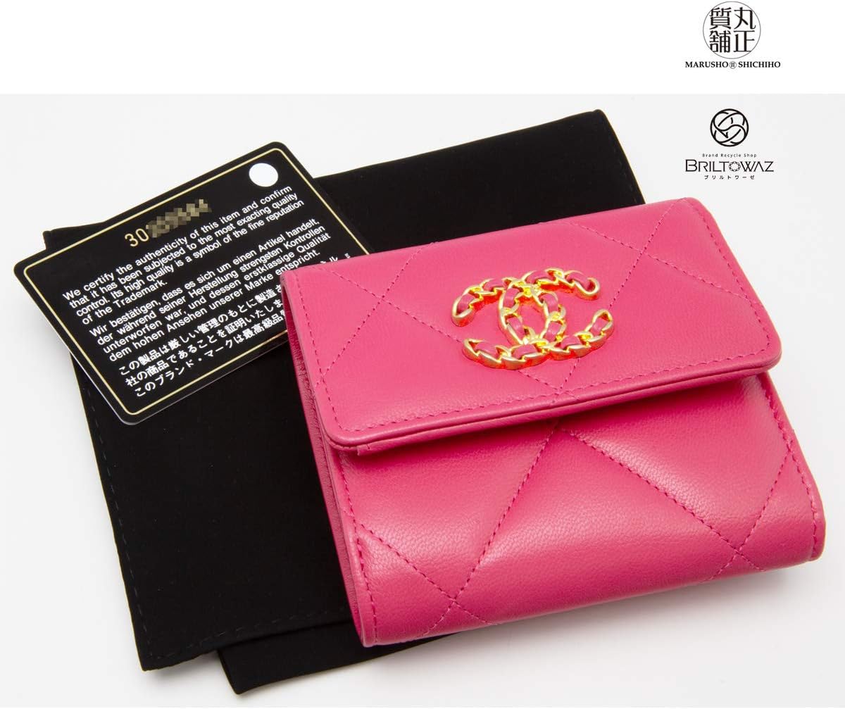 Amazon Chanel シャネル 19 スモールフラップウォレット 三つ折り ミニ財布 ナインティーン Ap1064 フューシャピンク 年 レディース マトラッセ ココマーク 並行輸入品 Chanel 財布