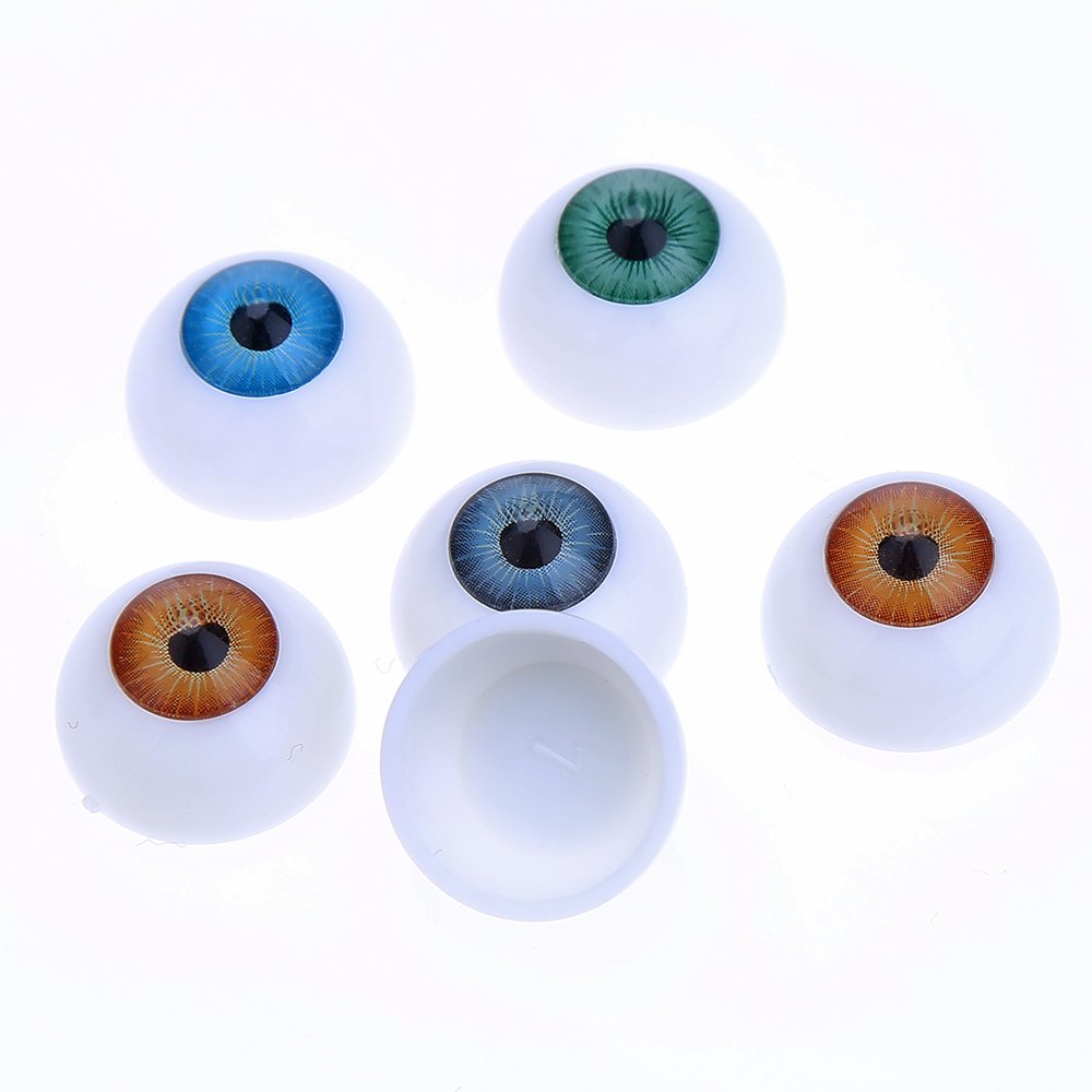 Decora 20mm Half Round Acrylic Doll Bear Craft Plastic Eyes Eyeball for Halloween