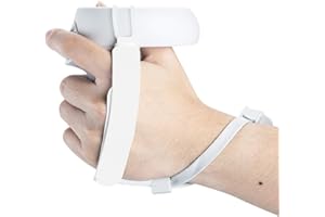 (1 Pair) Orzero Adjustable Hand Grip Straps Accessories for Quest 2 VR Gaming Headset Controller, Handle Dropping Prevention - White