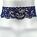 Twilight's Fancy Floral Elastic Stretch Lace Choker Necklace (Dark Navy Blue, Large)