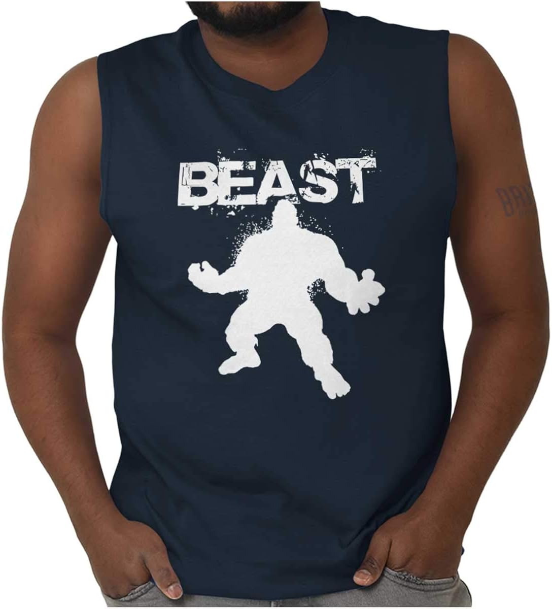Amazon.com: Brisco Brands Beast Gym Fitness Workout Sleeveless T Shirt for Men: Clothing