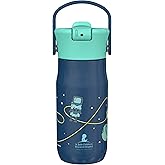 Zak Designs Harmony Kid Water Bottle Benefiting St. Jude, For Travel or At Home, 14oz Stainless Steel is Leak-Proof When Closed and Vacuum Insulated (Space)