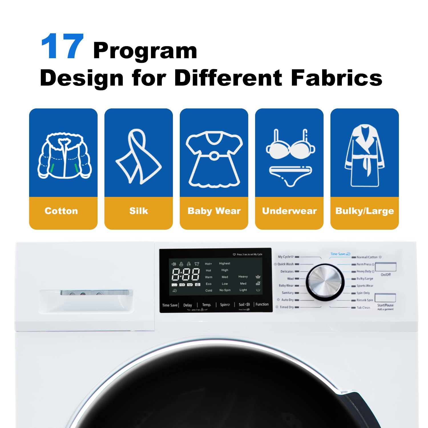 Washer Dryer Combo for RV Ventless, 2.7 cu.ft 120V Portable Washing Machine And Dryer All In One, 24