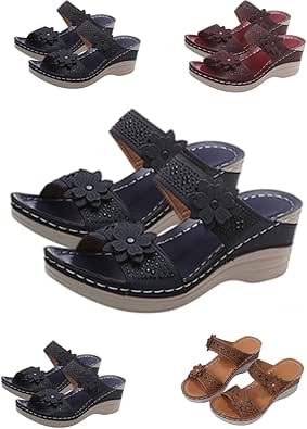 Amazon.com | Sursell Vintage Flower Orthotic Sandals Work-2022 New Vintage Casual Floral 