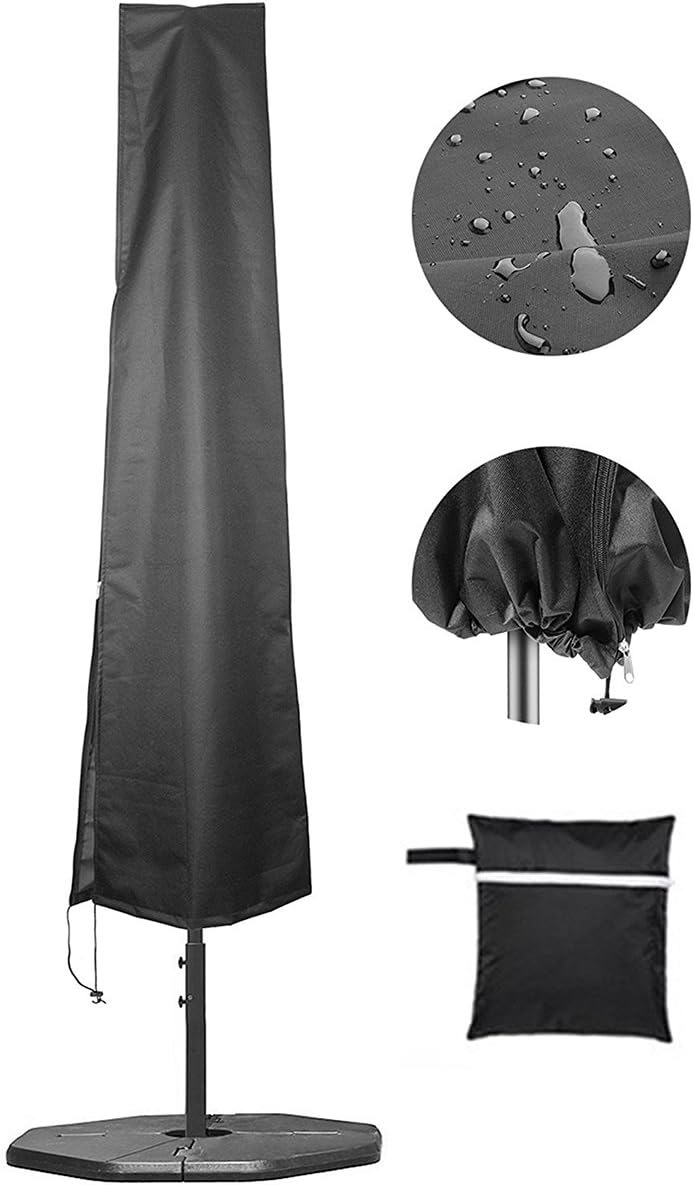 SOONHUA Protective Parasol Cover with Rod, Cantilever Parasol Protective Cover 2 to 4 m Large
