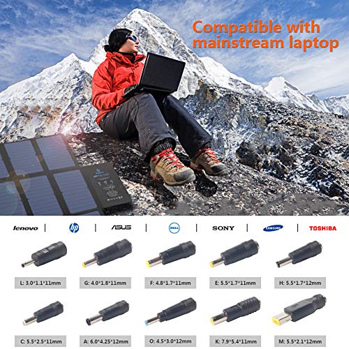 BigBlue 63W Foldable Solar Charger Portable SunPower Solar Panel (Dual 5V USB+19V DC Output+ USB-C Port) for Laptop, Power Station, Tablet, iPad, iPhone, Acer, Asus, Dell, HP, 12V Boat/RV Battery - Thumbnail 2