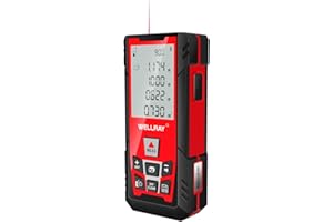 Wellray 492ft Laser Distance Meter Laser Measurement Tool with Angle Sensor,LCD Display, Pythagorean Mode, Area and Volume