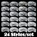Sankuwen 24 Styles Eyebrow Shaping Stencils Grooming Kit Makeup Shaper Set Template Tool