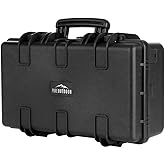 Monoprice Weatherproof Hard Case - 22 x 14 x 8 Inches, With Customizable Foam, Shockproof, IP67, Ultraviolet And Impact Resistant Material, Black - Pure Outdoor Collection