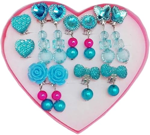 Amazon 小さな女の子のジュエリーセット耳の穴がない子供のイヤリングかわいい耳のクリップ誕生日プレゼント イヤリング おもちゃ