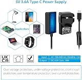 GeeekPi USB-C Power Supply UK Plug for Raspberry Pi 4 5V 3.6A With On/Off Switch view 2