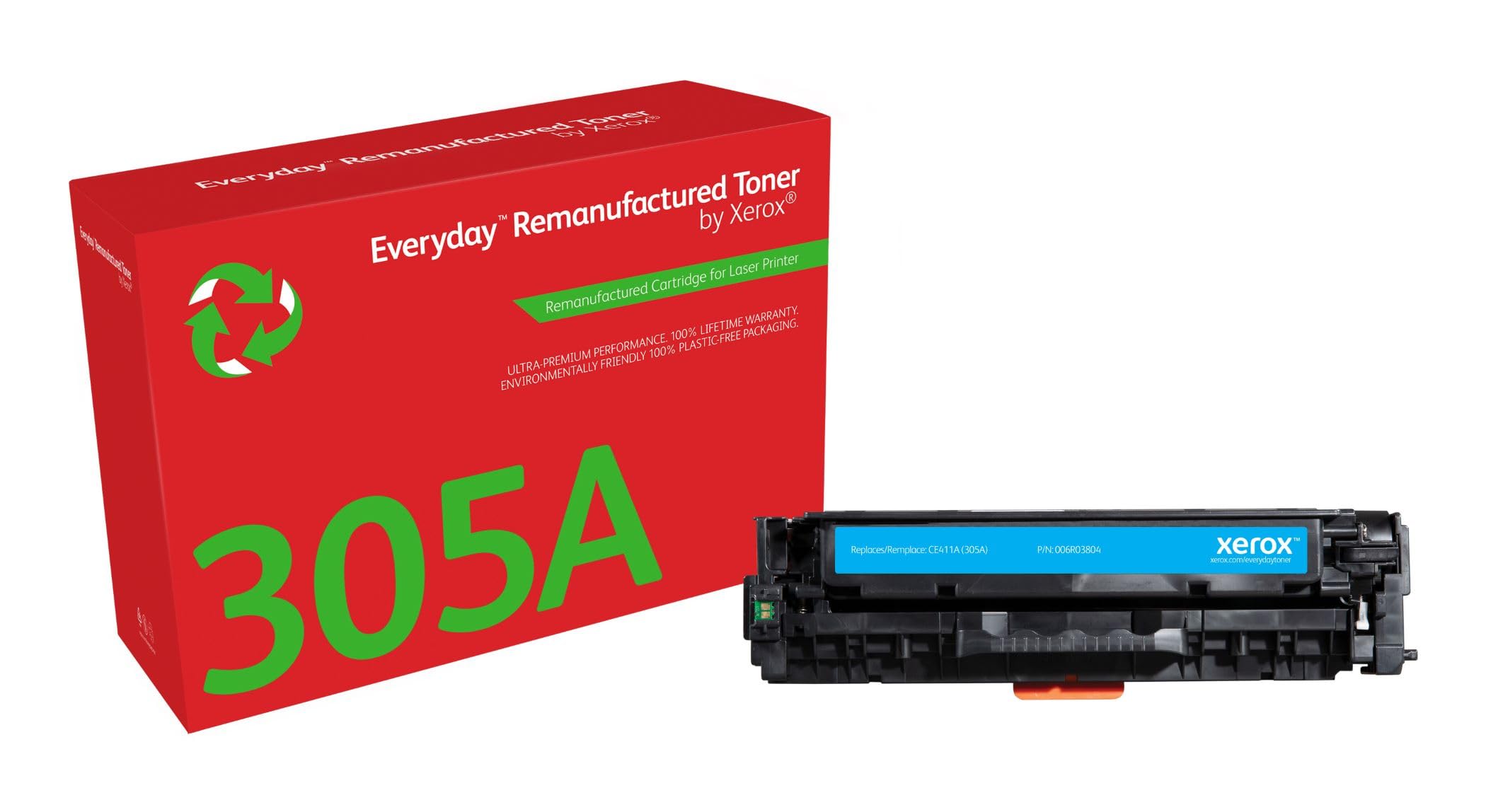 Xerox Everyday Compatible HP 305A CE411A Cyan Toner, Standard Capacity, Remanufactured
