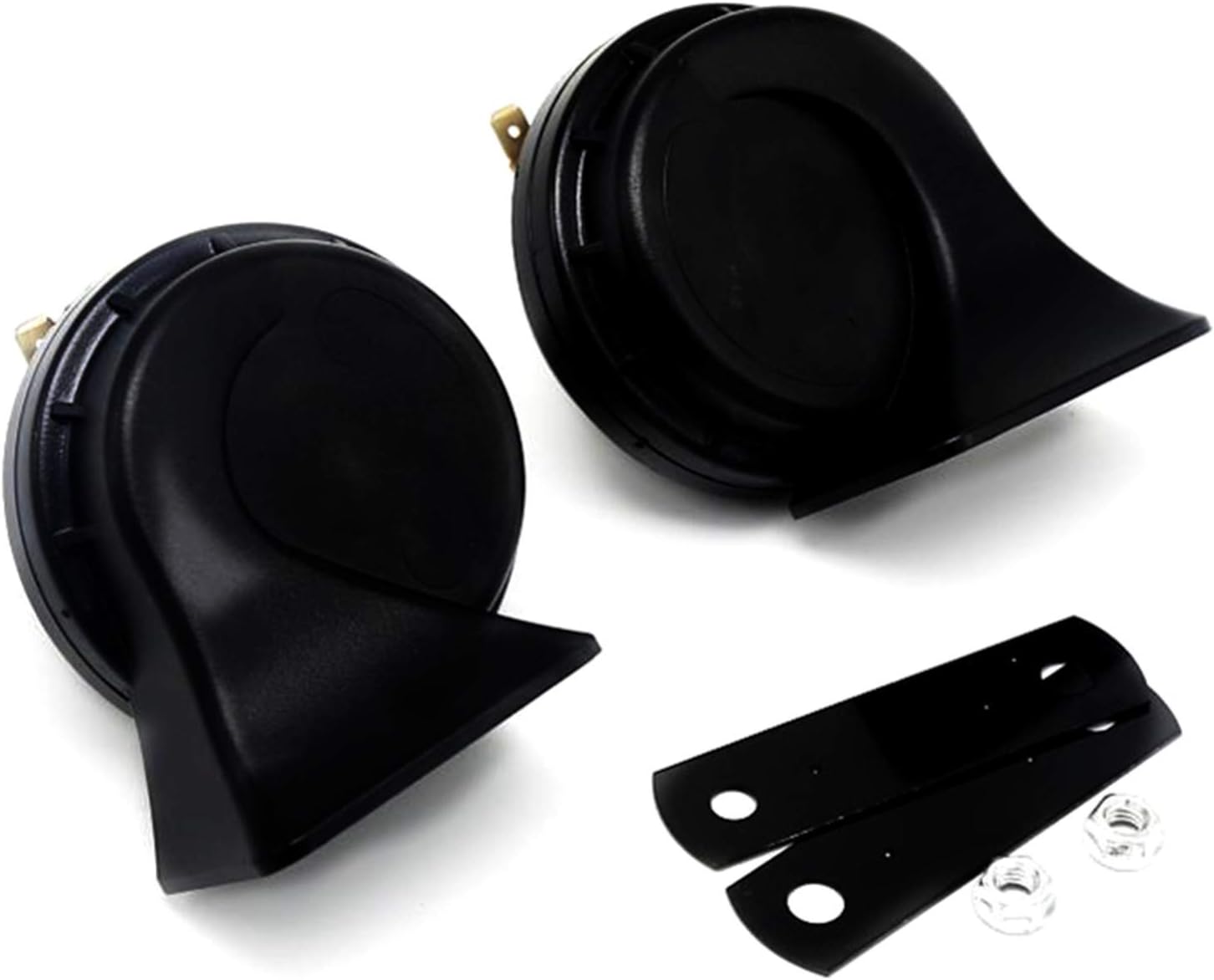 Viping Car Horn Car Snail Horns 130DB Truck Horn Air Horn Double Tone Loud Speaker Black Electric Horn High Tone and Low Tone Horn Waterproof Horns for Any 12V Boat Ship car Moto Vans Truck etc: Automotive