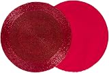 Penguin Home Handcrafted Glass Beaded Placemats Coasters Napkin Rings Set 18 Red view 4