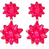 Christmas Bow Drop Earrings Holiday Xmas Earring for Women Green Bow Drop Dangle Earrings Holiday Party Jewelry Gifts