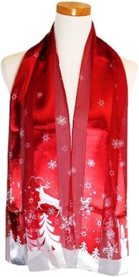 Christmas Scarf - Christmas Gift Box, Snow Day, Santa Oblong By Christmas Scarf Company