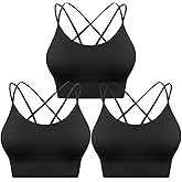 Sykooria 3 Pack Strappy Sports Bra for Women Sexy Crisscross for Yoga Running Athletic Gym Workout Fitness Tank Tops