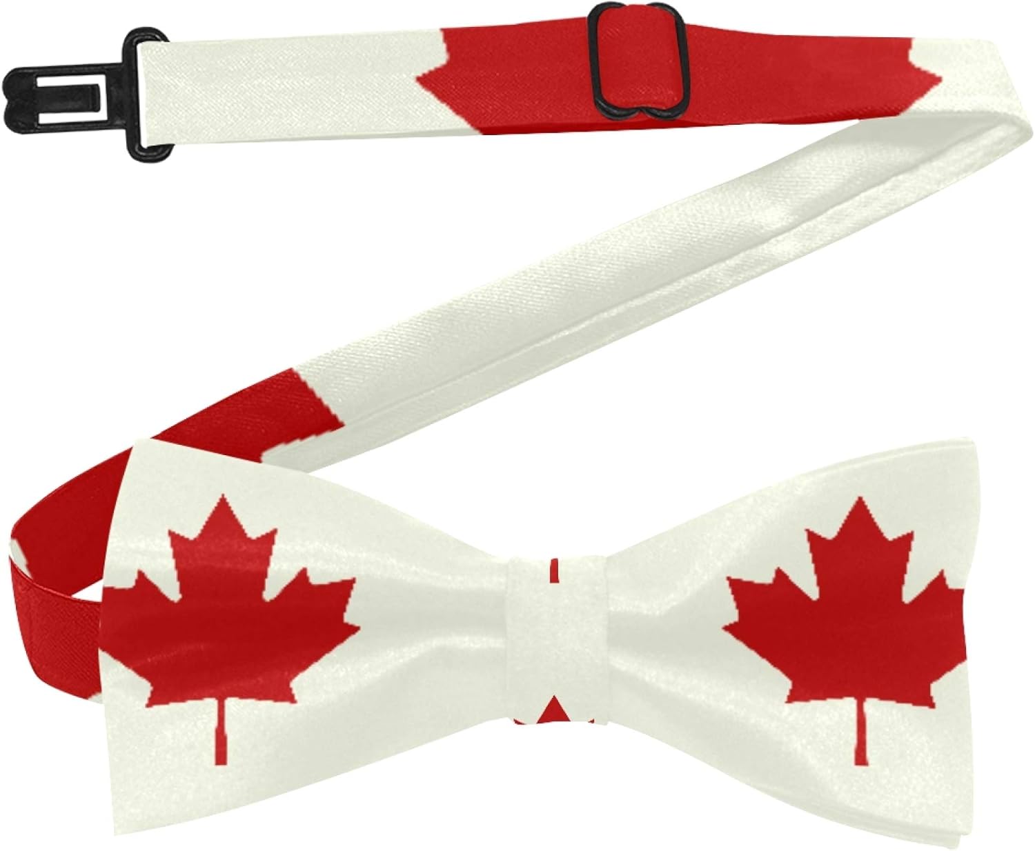 Bow Neck Tie Canadian Maple Leaf Seamless Vector Costume Bowtie 5x2.5 Inch Custom Classic