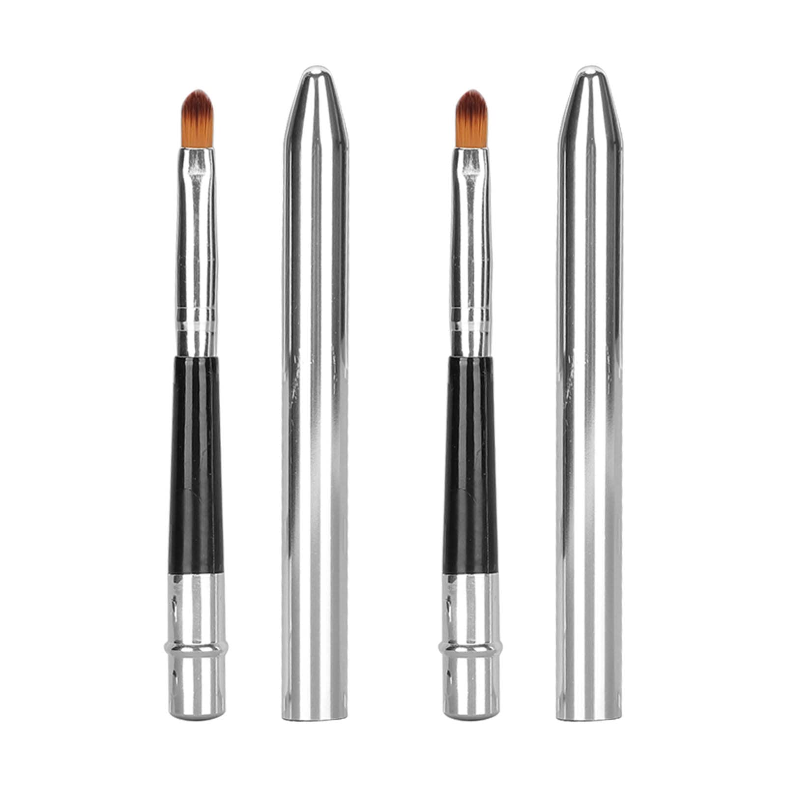 Lip Brush, Single Head Aluminium Tube Lipstick Brush, Lipstick Brush Retractable, Ergonomic Retractable Sealing Design Small Easy Cleaning