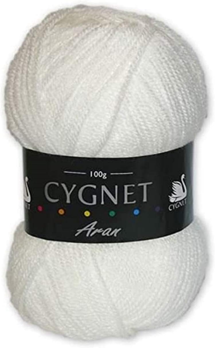 Aran Knitting Yarn 100g 100 Acrylic 208 White Amazon.co.uk Kitchen & Home