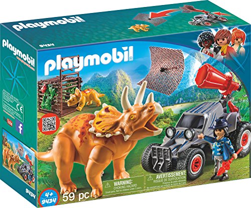 PLAYMOBILÂ® Enemy Quad with Triceratops Building Set