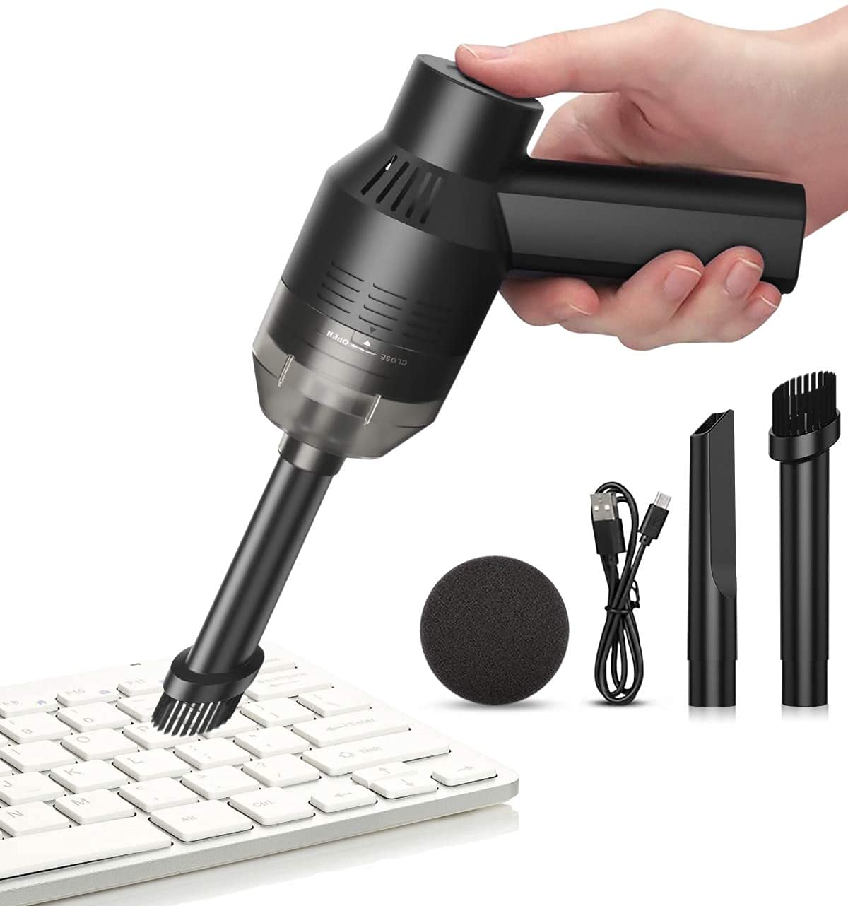 HONKYOB Mini Vacuum Cordless Desk Vacuum Cleaner for Dust, Hair, Crumbs, Eraser Scrap, Laptop, Car,Pet House,Pet Hair