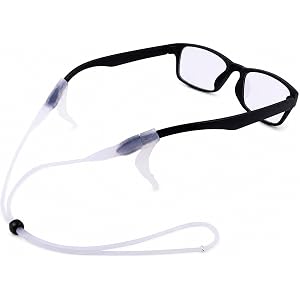 Silicone Eyeglass Retainer Strap with Adjustable Fit, Anti-Slip End Loops for Reading Glasses and Sunglasses