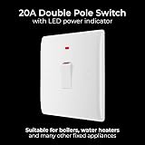 BG Electrical Nexus 800 Double Pole Switch LED Indicator 20A White Moulded 831 view 4