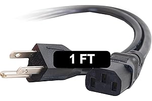 C2G 1FT Replacement AC Power Cord - Power Cable for Electronics, TV, Computer, Printer, Radio, Monitor, Samsung, Dell, Vizio, LG, Asus, Laptop and More (24240)