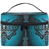 Makeup Bag, Skull Butterfly Travel Makeup Organizer Bag Cosmetic Cases Toiletry Bags for Girl Women Ladies