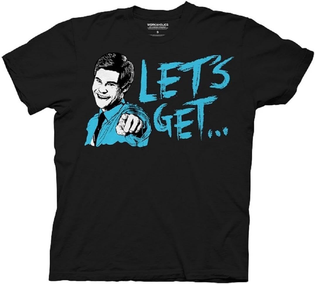 Workaholics Let's Get Weird Flip Adam DeMamp Face Adult Black T-shirt (Adult XXX-Large)