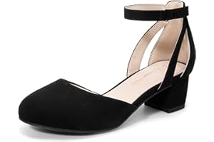 DREAM PAIRS Girls Dress Shoes Closed Toe High Heels Ankle Strap Toddler Little Big Kid Wedding Flower Party Pump