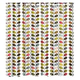 Custom Orla Kiely Colorful Leaf Shower Curtain,Waterproof Polyester Fabric Bath Curtain Design,72x72-Inch