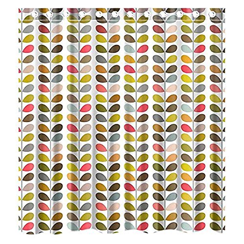 Custom Orla Kiely Colorful Leaf Shower Curtain,Waterproof Polyester Fabric Bath Curtain Design,72x72-Inch