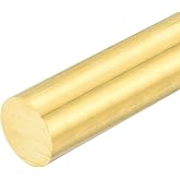 uxcell 1 1/2" 38mm Dia Brass Solid Round Rod 203mm Length H62 Brass 1 Pcs | 8" Lathe Bar Stock Round Rod for DIY Crafts Industry Construction