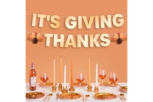 xo, Fetti It's Giving Thanks Fringe Banner - Gold Foil, 5 Ft. | 3D Turkey Garland, Thanksgiving Dinner Decoration, Holiday Party Sign, Fall Photoshoot Backdrop