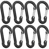 GIBENUO Multi-Use Carabiner Clips, Lightweight Locking Carabiner Clip, S-Type Spring Snap Keychain Hook